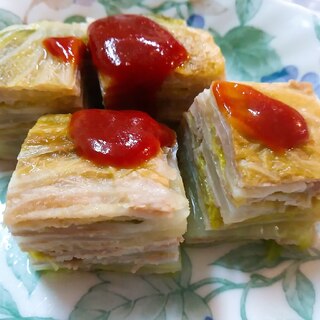 レンジで白菜と豚バラ肉の蒸し物